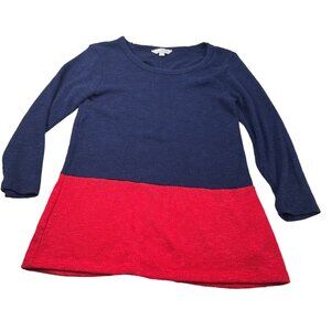 Charming Charlie Women's Size Small Sweater Top Colorblock Blue Red Preowned